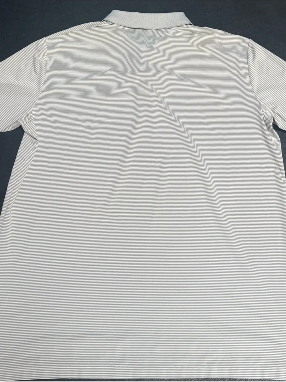 Ralph Lauren RLX Bob O’Link GC Men's White Polo with Fine Light Gray Stripes